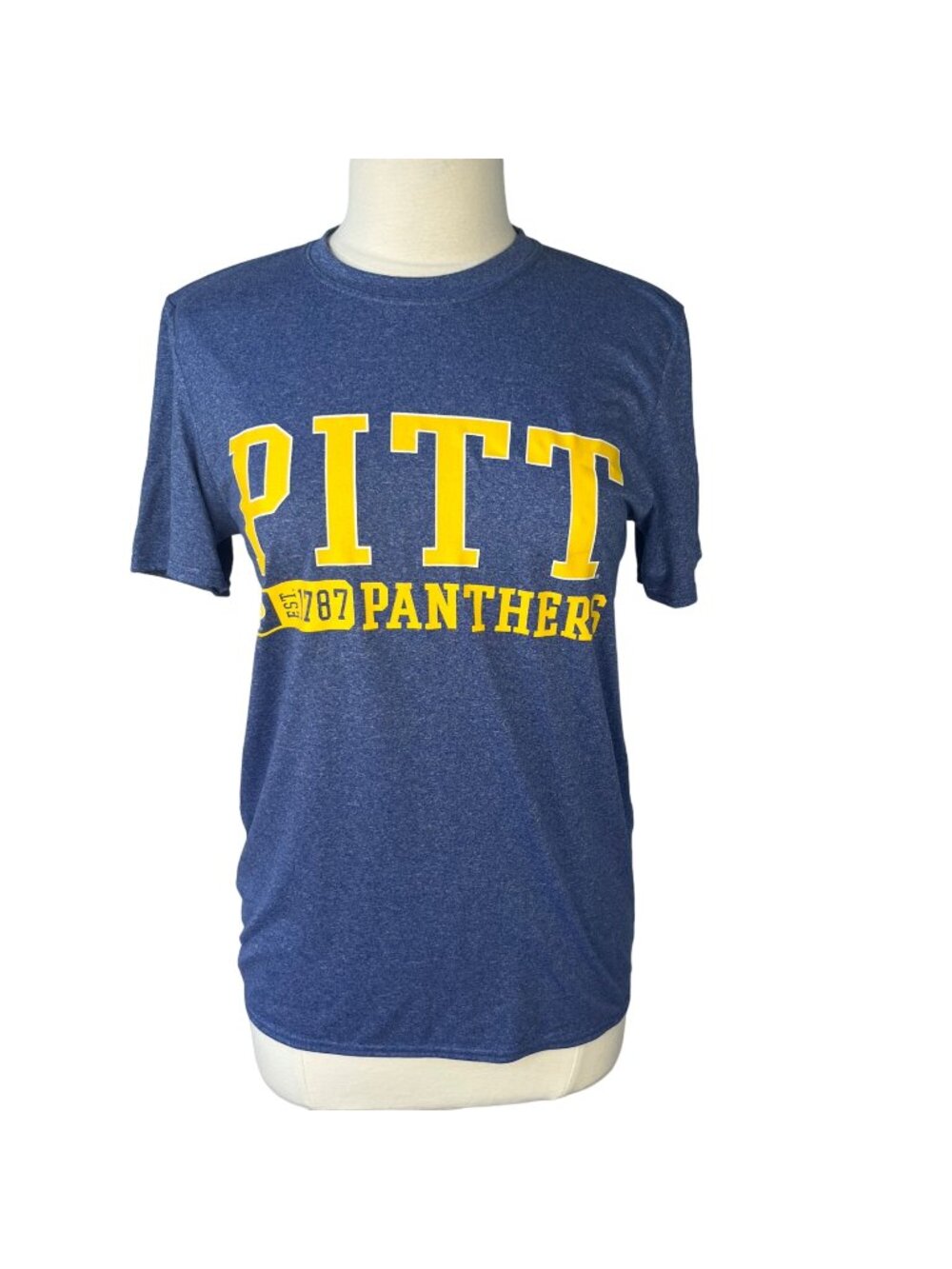 Captivating Pitt Panthers Tshirt Womens Small Blue Crew Neck Fanwear NCAA‎